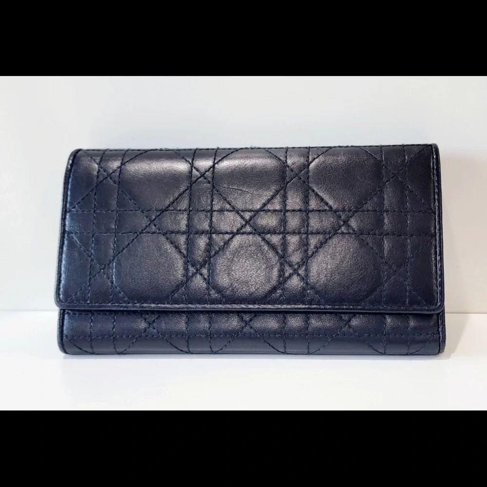 CHRISTIAN DIOR cannage long wallet